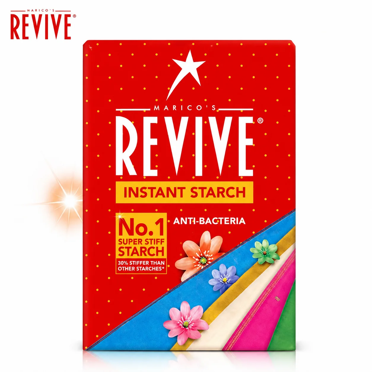 REVIVE Instant Starch 200g | Super Stiff Fabric Starch Powder for Crisp Clothes - Anti-Bacterial Protection & Long Lasting Freshness