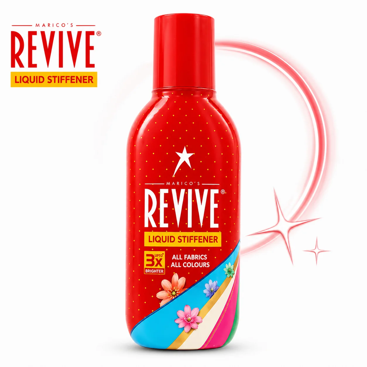 REVIVE Liquid Stiffener 95g | Crisp Finish Fabric Starch for Clothes - Long Lasting Freshness & Easy Ironing for All Fabrics