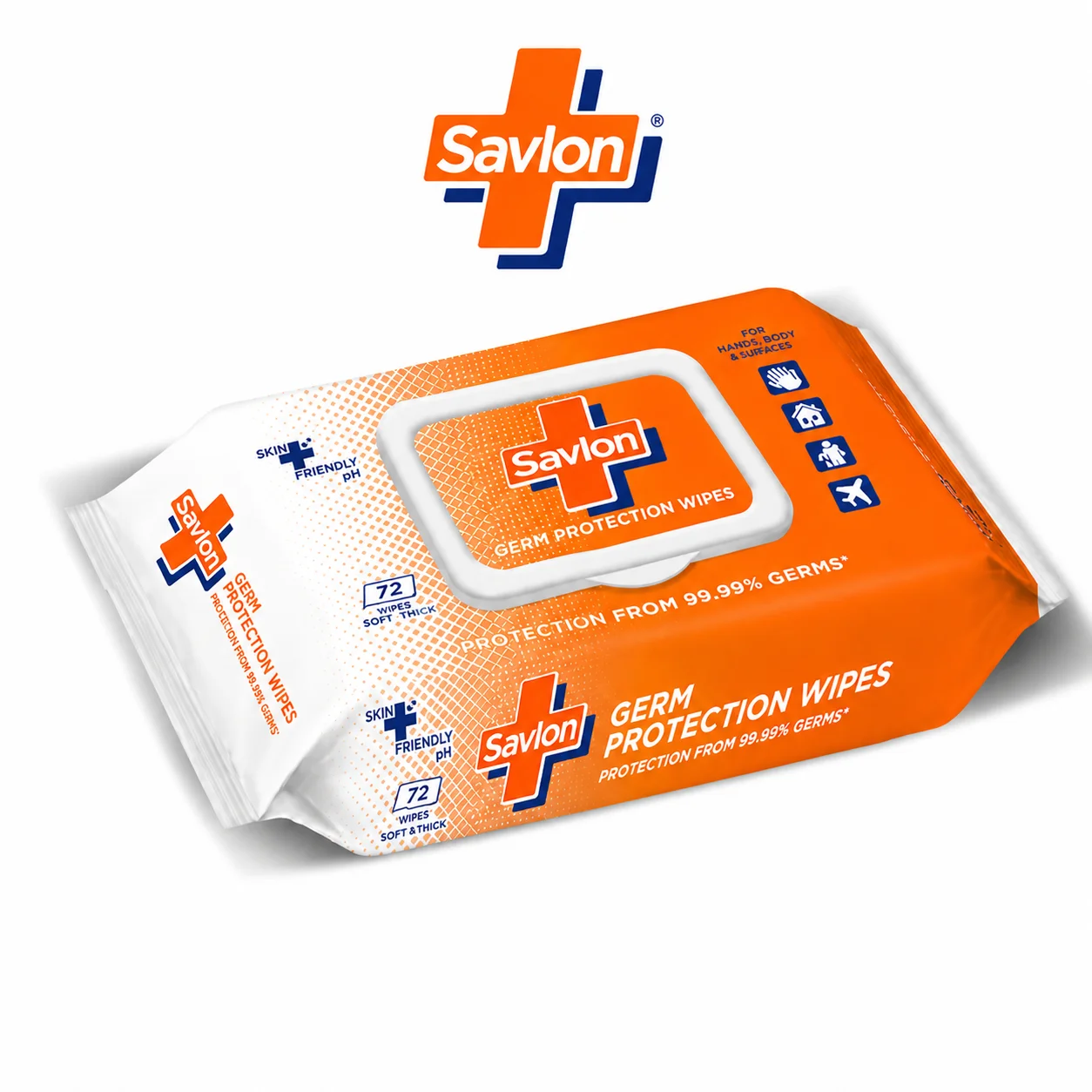 Savlon Germ Protection Wipes 72N | Kills 99.99% Germs & Multi-Surface Cleaning | Gentle Skin-Friendly Hygiene Wipes for Home, Travel & Daily Use