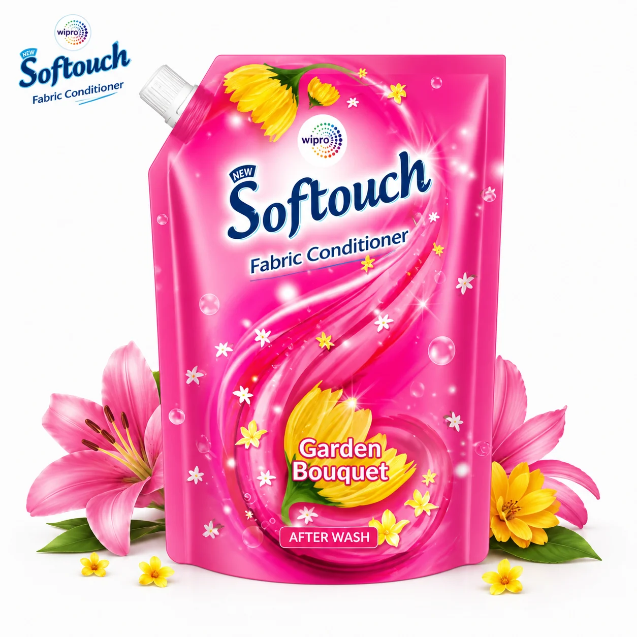 Softouch Fabric Conditioner Garden Bouquet 210ml | Long Lasting Floral Fragrance & Ultra Soft Clothes – Anti Static Fabric Care for Home Laundry