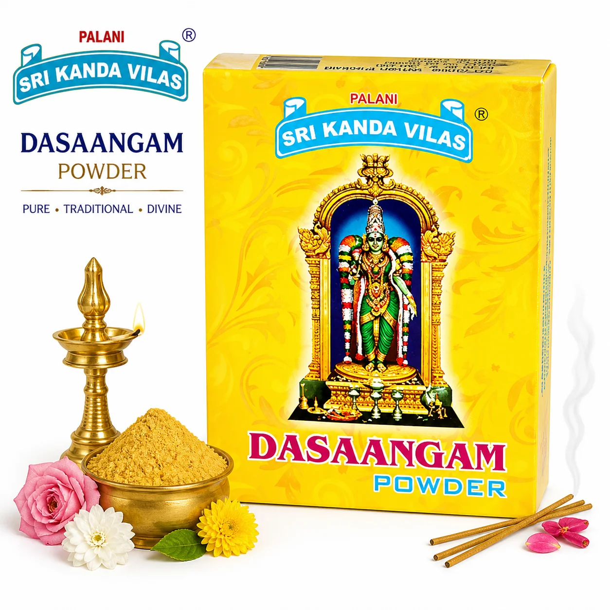 Sri Kanda Vilas Dasaangam Powder 50G | Natural Herbal Dhoop Powder for Pooja, Meditation & Home Purification | Divine Fragrance & Long-Lasting Freshness
