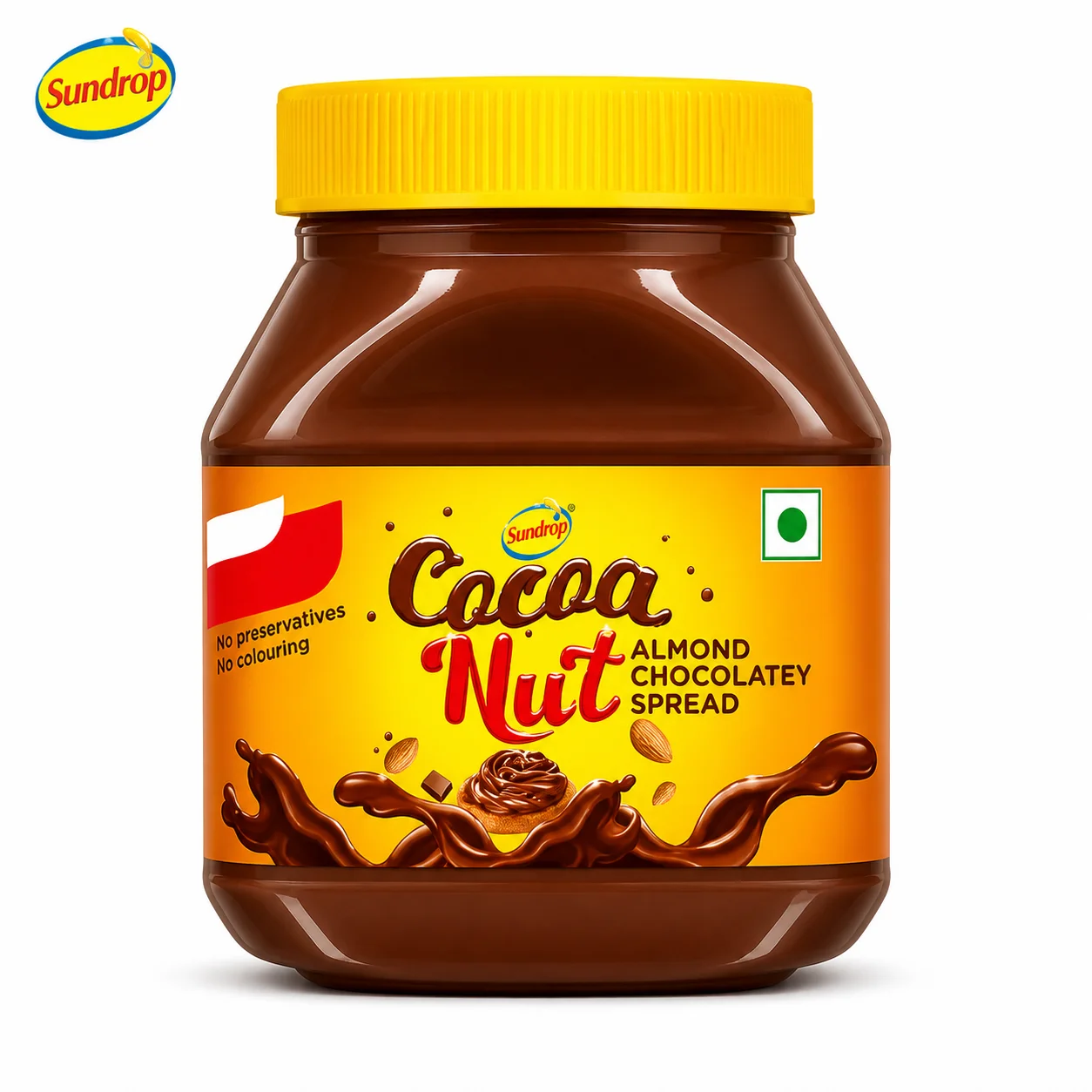Sundrop Cocoa Nut Almond Chocolatey Spread 160G | Rich & Creamy Chocolate Almond Spread for Bread, Toast & Snacks | Energy Boosting Family Treat