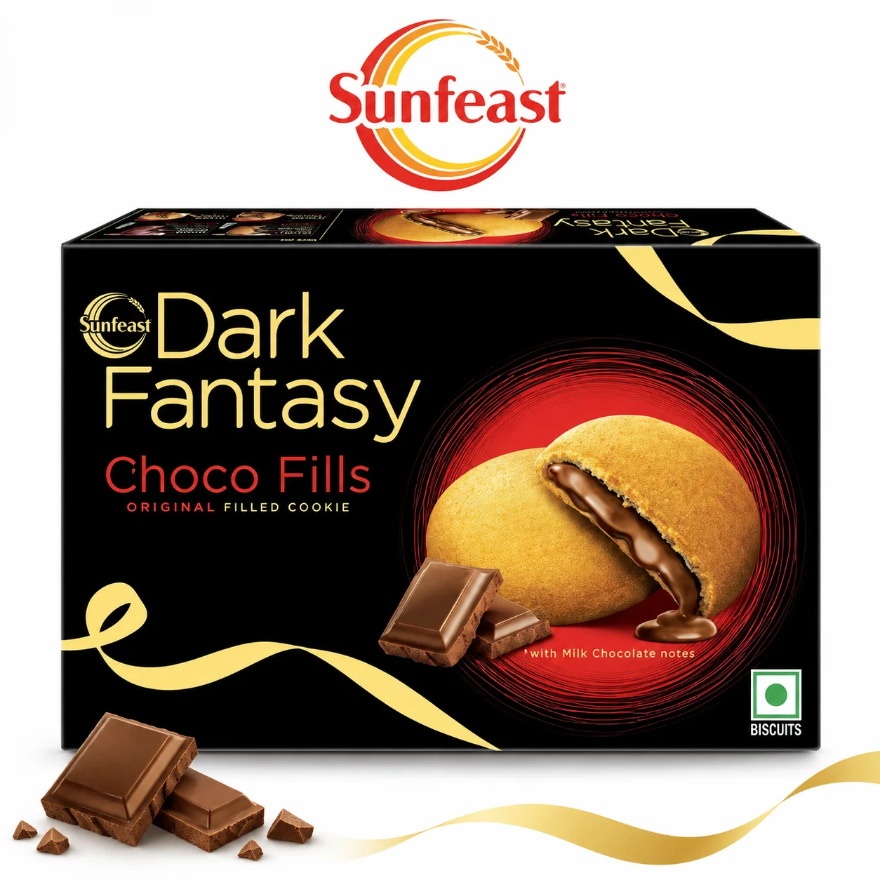 Sunfeast Dark Fantasy Choco Fills Cookies 275G | Rich Chocolate Filled Biscuits for Tea Time, Snacking & Sweet Cravings