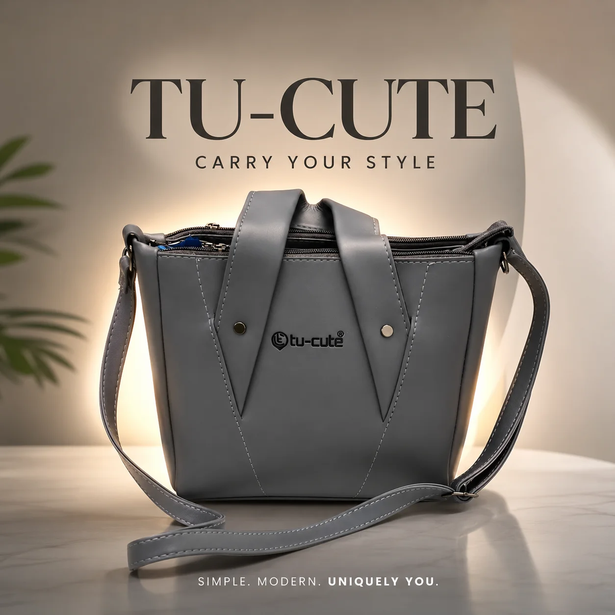 TU-CUTE Women’s Premium Handbag with Adjustable Shoulder Strap | Multi-Compartment Stylish Crossbody Bag for Women | Lightweight Durable Ladies Purse for Daily Use, Office & Shopping. (Colors & Design May Vary)