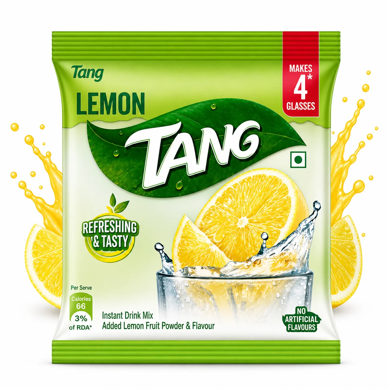 Tang Lemon Instant Drink Mix 75G | Refreshing Vitamin C Energy Drink | Zesty Lemon Flavor Juice for Kids & Family Hydration