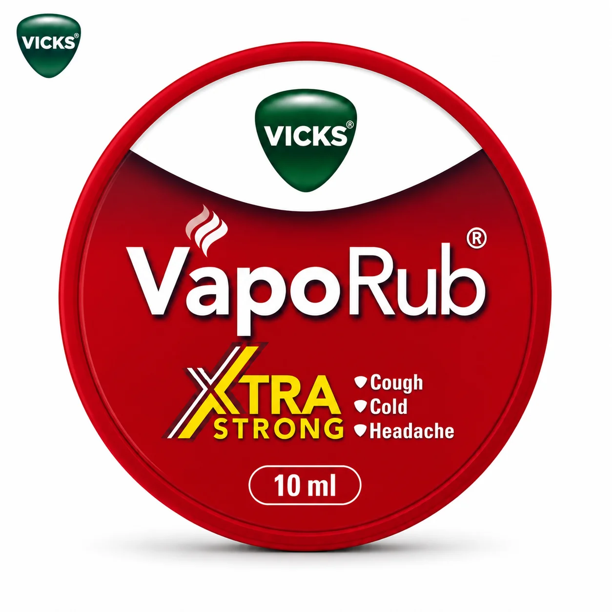 Vicks VapoRub Xtra Strong 10Ml | Fast Relief for Cold, Cough & Headache | Powerful Vapour Rub for Adults & Family Care