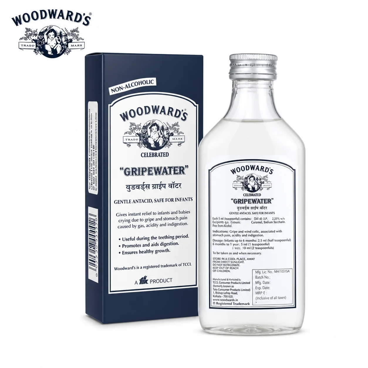 Woodward’s Gripe Water 130ml | Baby Colic Relief & Digestion Support Liquid – Gentle, Alcohol-Free Tummy Care for Newborns