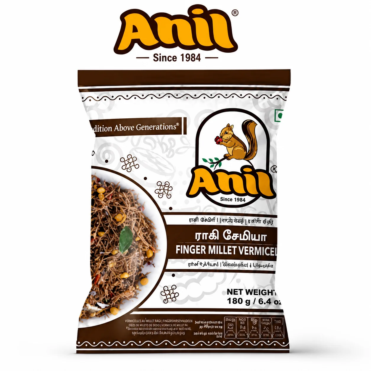 Anil Finger Millet Vermicelli 180G | Healthy Ragi Vermicelli for Upma, Kheer & Soups | High Fiber, Nutritious & Easy to Digest