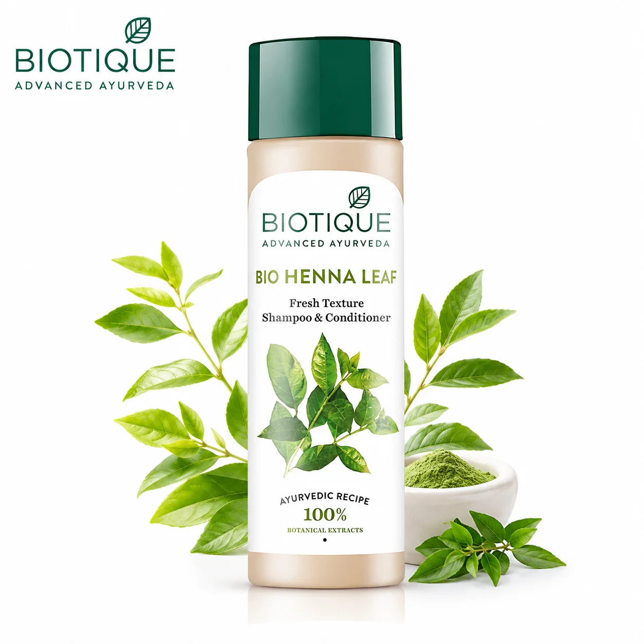 Biotique Fresh Henna Colour Protect Shampoo & Conditioner 180ml | Herbal Hair Nourishment & Texture Care for Strong Shiny Hair