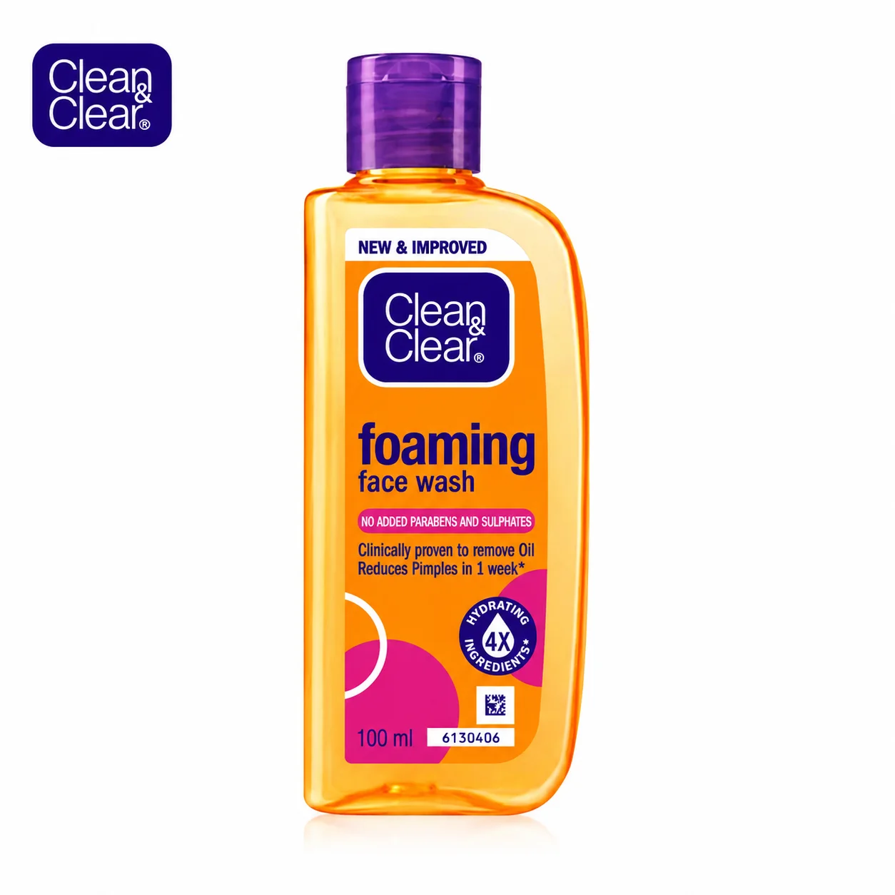 Clean & Clear Foaming Face Wash 100ML | Oil Control Daily Cleanser for Pimples, Fresh & Healthy Looking Skin