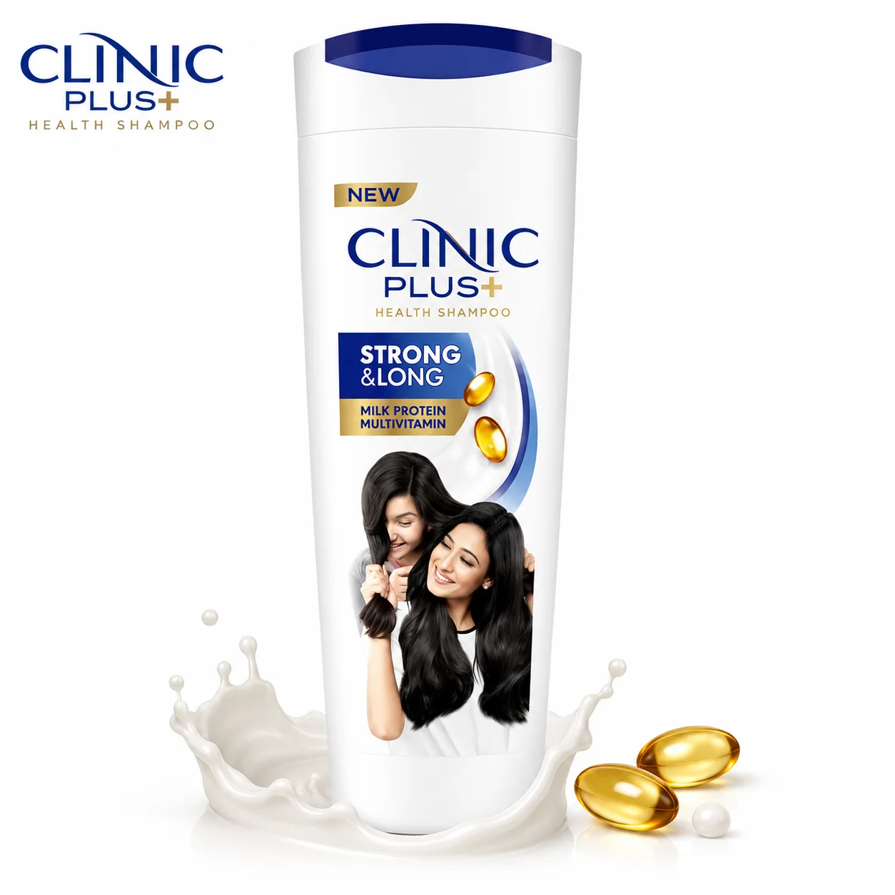 Clinic Plus Strong & Long Shampoo 175ML | Milk Protein & Multivitamin Hair Shampoo for Stronger, Longer & Shinier Hair