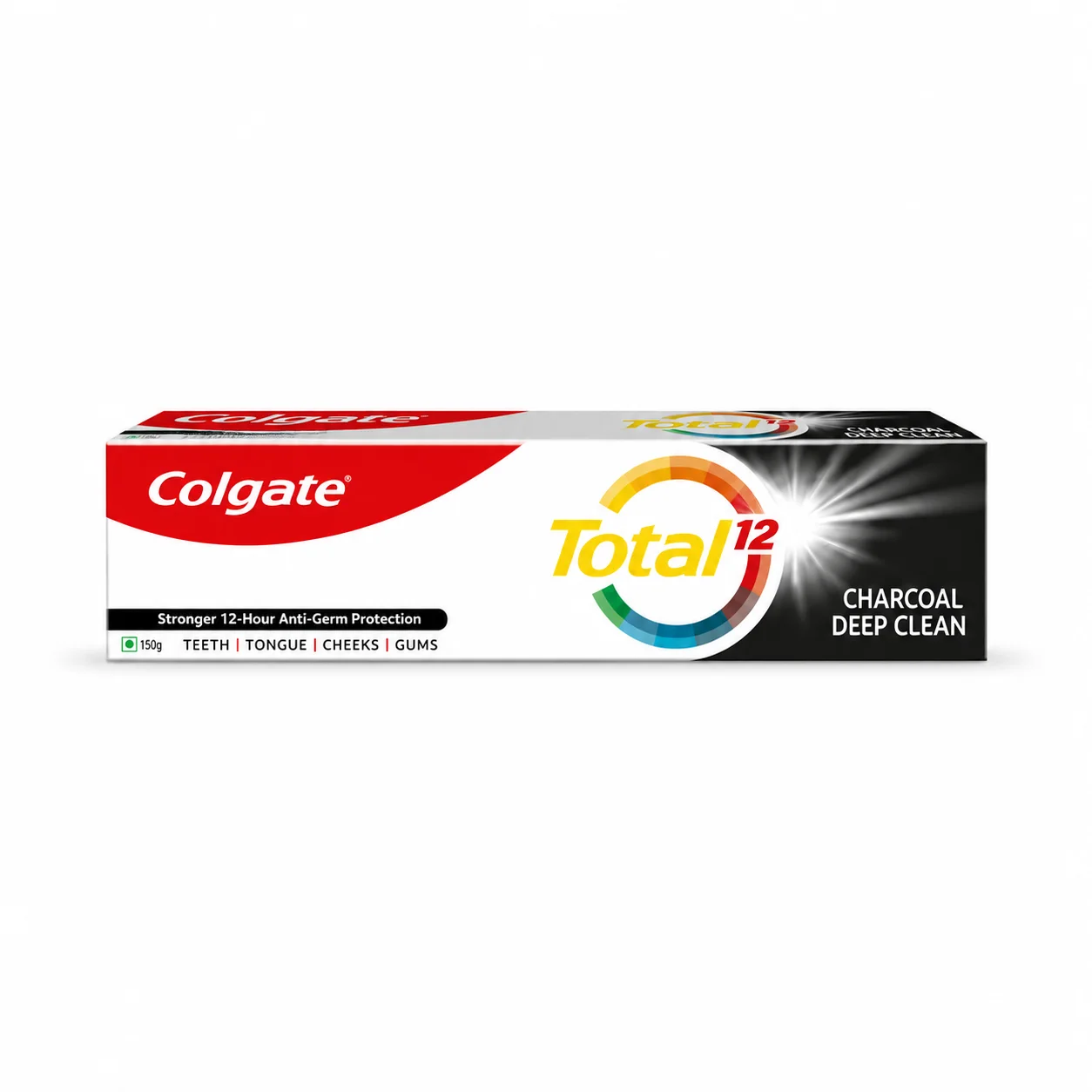 Colgate Total 12 Charcoal Deep Clean Toothpaste with Free Toothbrush | Anti-Germ Protection & Fresh Breath Care