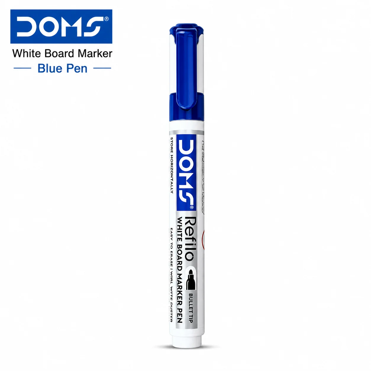 DOMS White Board Marker Blue Pen | Bold Ink, Easy Wipe & Low Odour | Smooth Writing Marker for School, Office, Teaching & Presentations