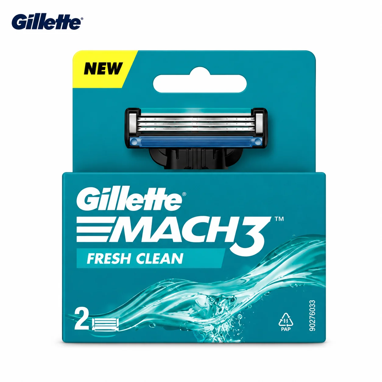 Gillette MACH3 Fresh Clean Cartridges 2N | 3-Blade Precision Razor Refills for Smooth & Comfortable Shave | Men’s Shaving Cartridge Pack