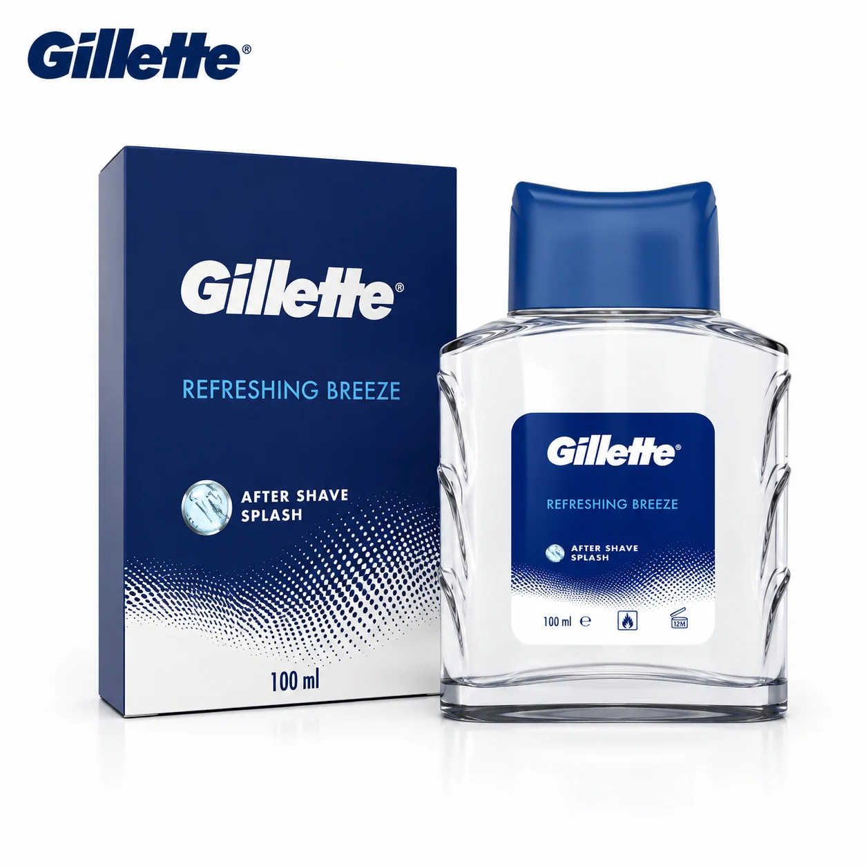 Gillette Refreshing Breeze After Shave Splash 100ML | Instant Cooling & Long-Lasting Freshness for Smooth, Irritation-Free Skin