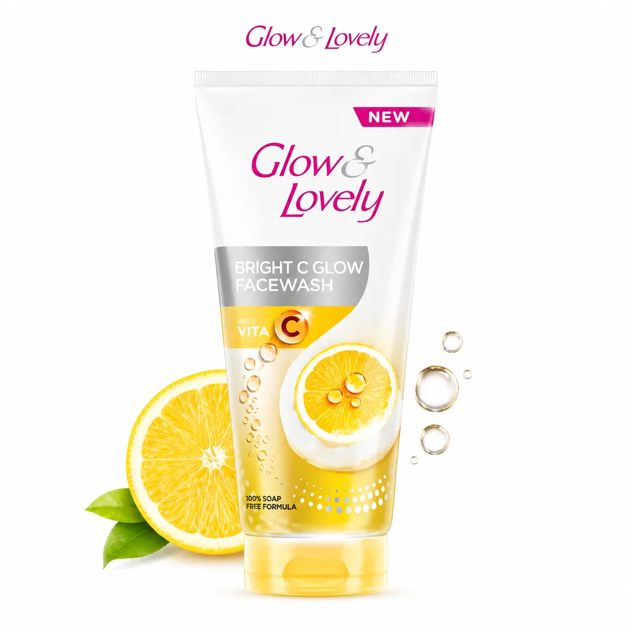 Glow & Lovely Bright C Glow Facewash 50g | Vitamin C Face Cleanser for Bright & Glowing Skin | Deep Cleansing, Oil & Dirt Removal | Gentle Daily Use for All Skin Types