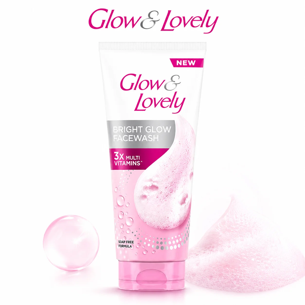 Glow & Lovely Bright Glow Facewash 100G | Refreshing Daily Facial Cleanser & Deep Cleansing Care - For Fresh, Clean & Radiant-Looking Skin