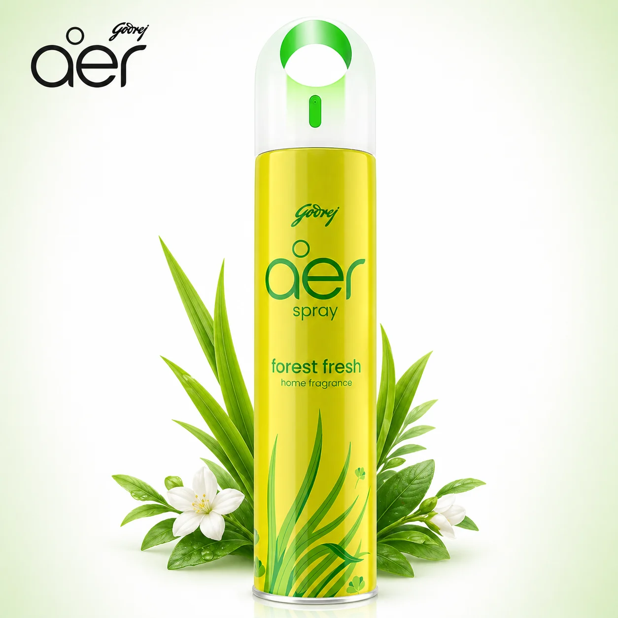 Godrej Aer Forest Fresh Spray 220ml | Long Lasting Air Freshener Spray | Instant Odour Removal for Home, Bathroom & Office | Nature Inspired Fragrance