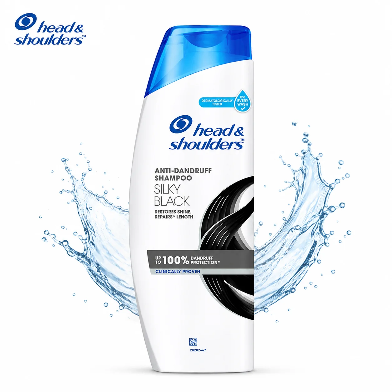 Head & Shoulders Silky Black Shampoo 180ml | Anti-Dandruff Protection & Smooth Shiny Hair | Repairs Length & Restores Shine for Healthy Black Hair