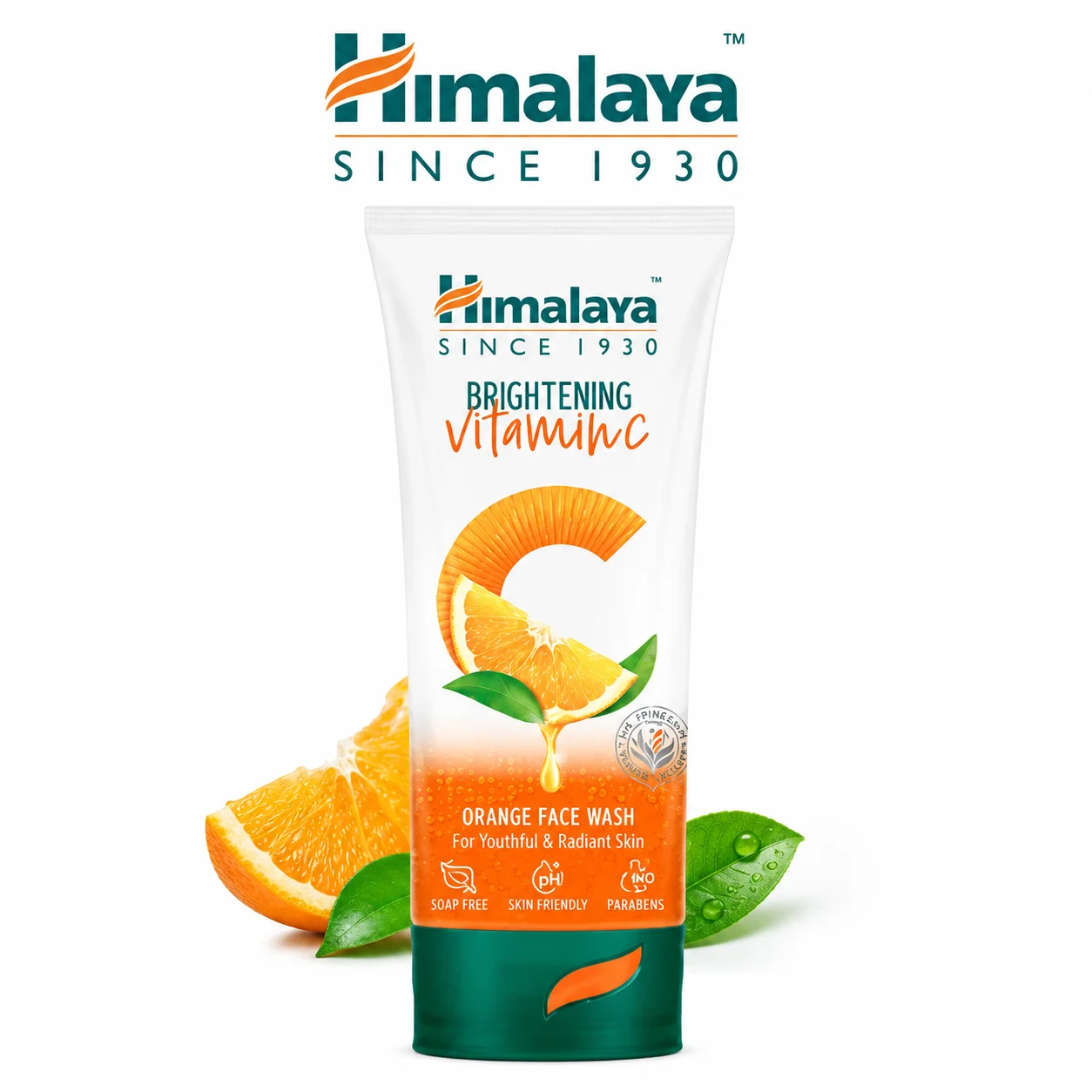 Himalaya Brightening Vitamin C Orange Face Wash 50ml | Glow Boosting pH Balanced Cleanser for Radiant & Fresh Skin