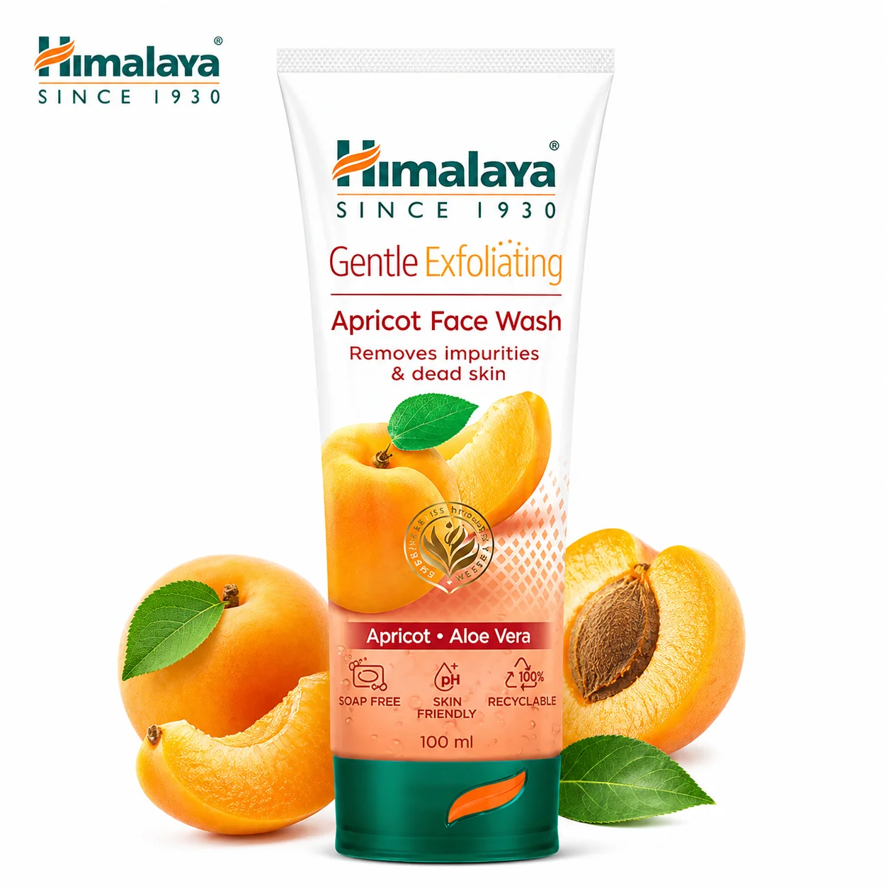 Himalaya Gentle Exfoliating Apricot Face Wash 100ml | Deep Cleansing & Dead Skin Removal | Apricot & Aloe Vera Glow Boost Face Cleanser for All Skin Types