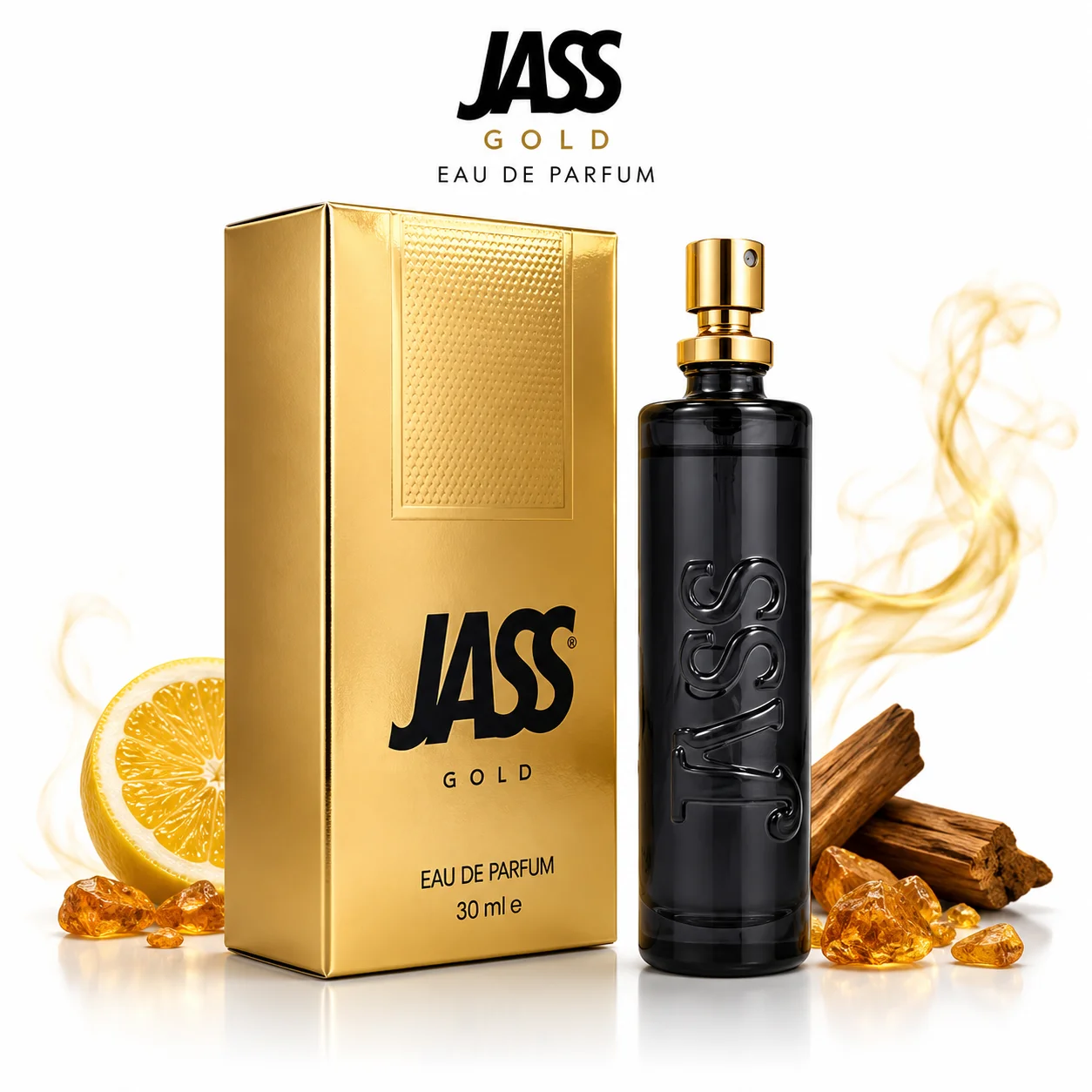 Jass Gold Eau De Parfum Spray 30ML | Long Lasting Luxury Perfume for Men | Bold & Confident Fragrance for Daily Wear, Parties & Date Nights