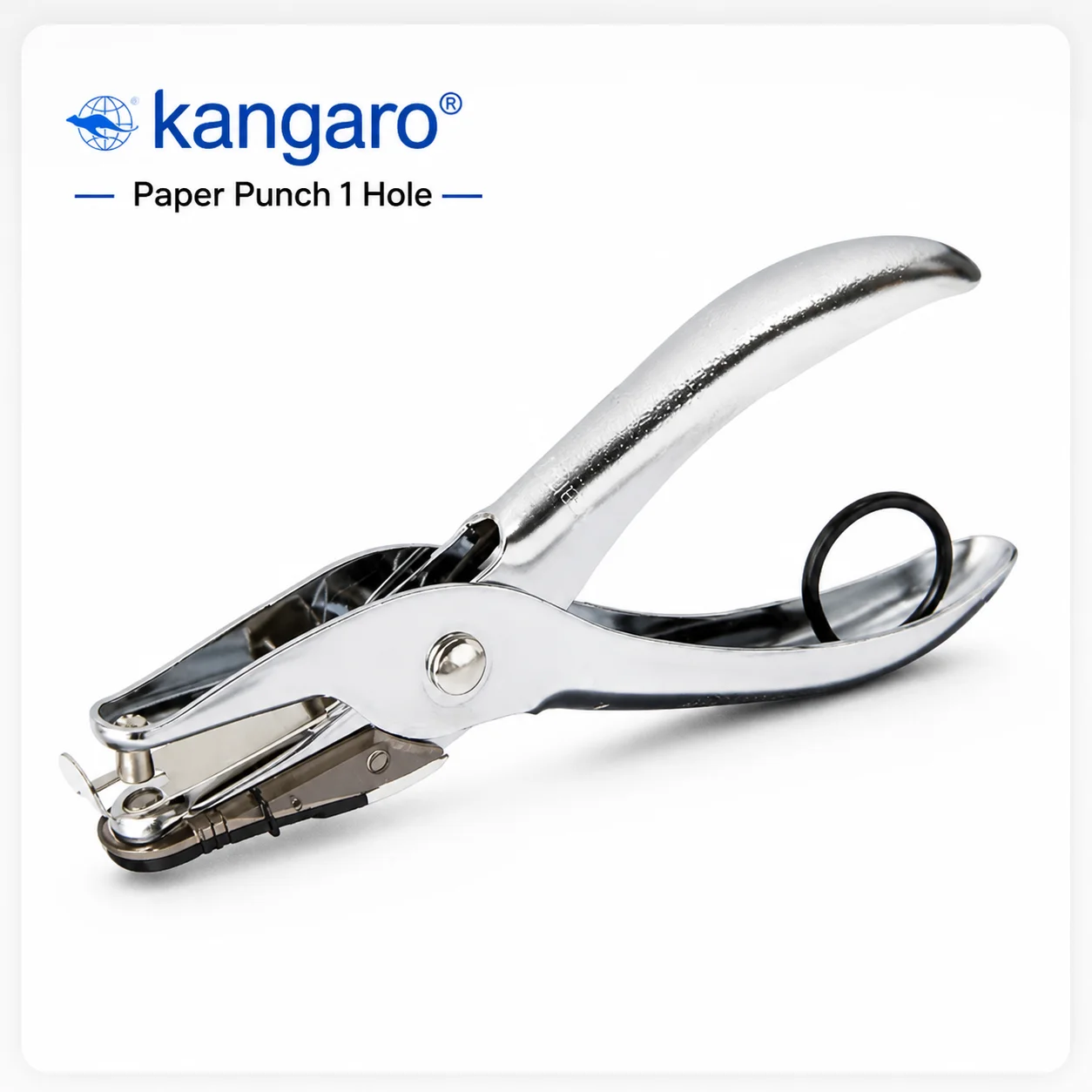 Kangaro 1 Hole Paper Punch – Compact Heavy Duty Metal Punch Machine | 6mm Precision Hole & Lock System | Ideal for Office, School & Craft Use