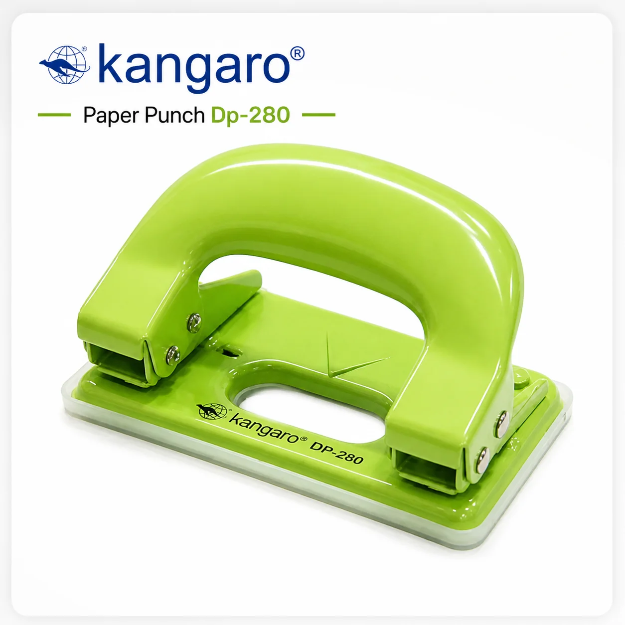 Kangaro DP-280 Paper Punch – Heavy Duty 2 Hole Punch Machine | 25 Sheets Capacity & 6mm Precision | Ideal for Office, School & Filing