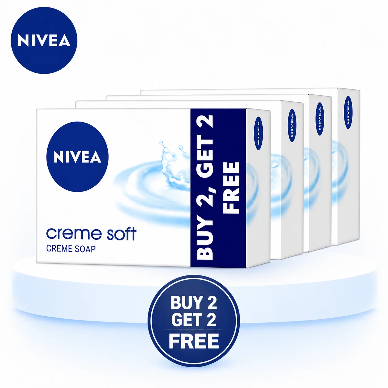 Nivea Creme Soft Soap Bar 125g Pack of 4 | Moisturizing Creme Care Bath Soap for Soft Smooth & Healthy Skin