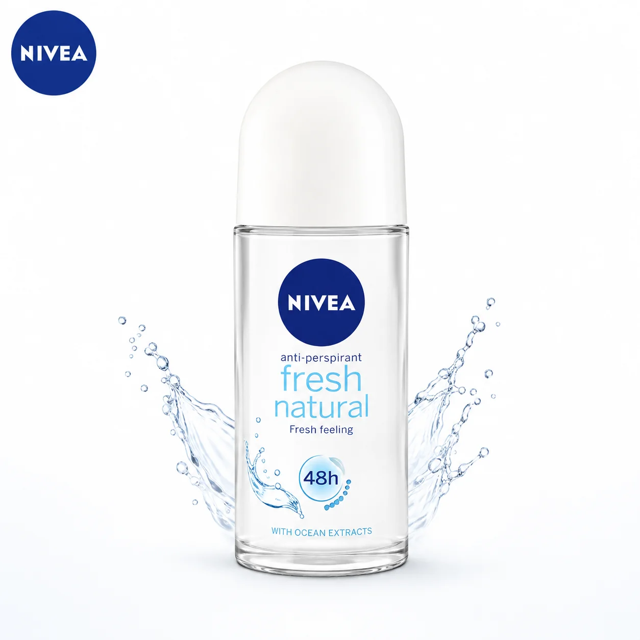 Nivea Fresh Natural Roll-On 50Ml | 48H Long Lasting Freshness Deodorant for Women | Gentle Anti-Perspirant with Natural Extracts