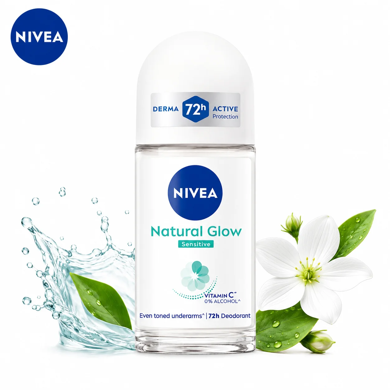 Nivea Sensitive Roll-On Deodorant 50ml | 72H Freshness & Gentle Underarm Care | Alcohol-Free Deodorant for Sensitive Skin