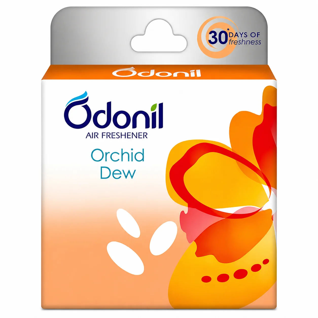 ODONIL Orchid Dew Air Freshener 48G | Long Lasting 30 Days Fragrance Block for Home, Bathroom & Office | Exotic Floral Odor Eliminator