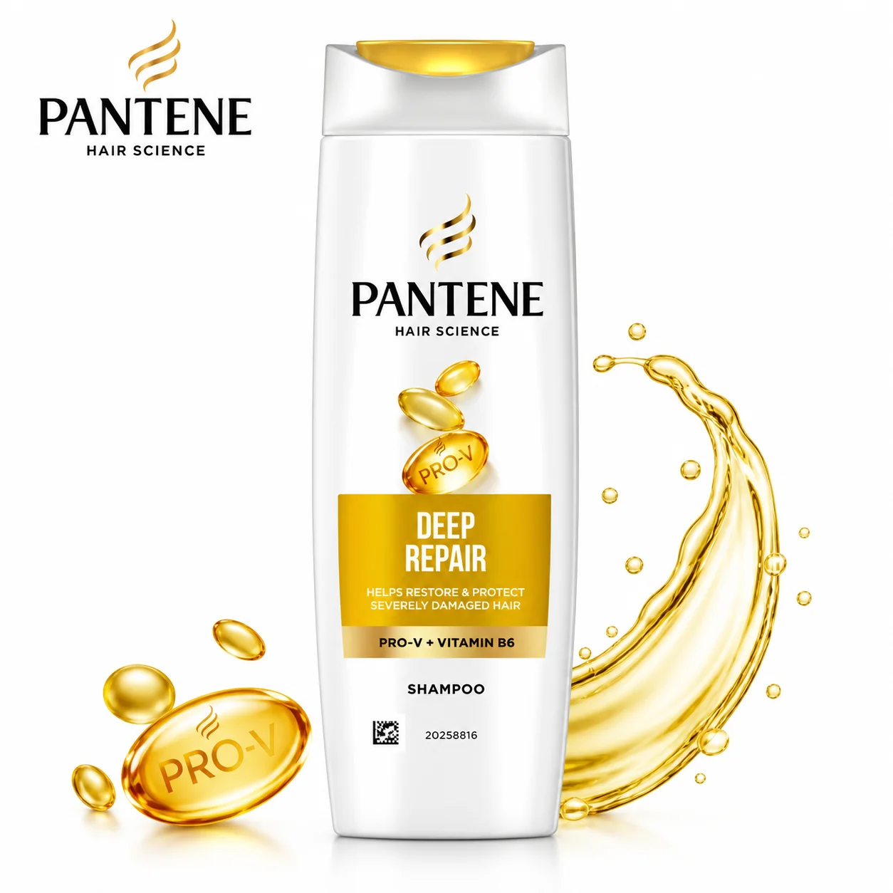 Pantene Deep Repair Shampoo 180ML | Pro-V Damage Repair & Strengthening Shampoo for Soft, Healthy Hair | Daily Nourishing Care for Men & Women