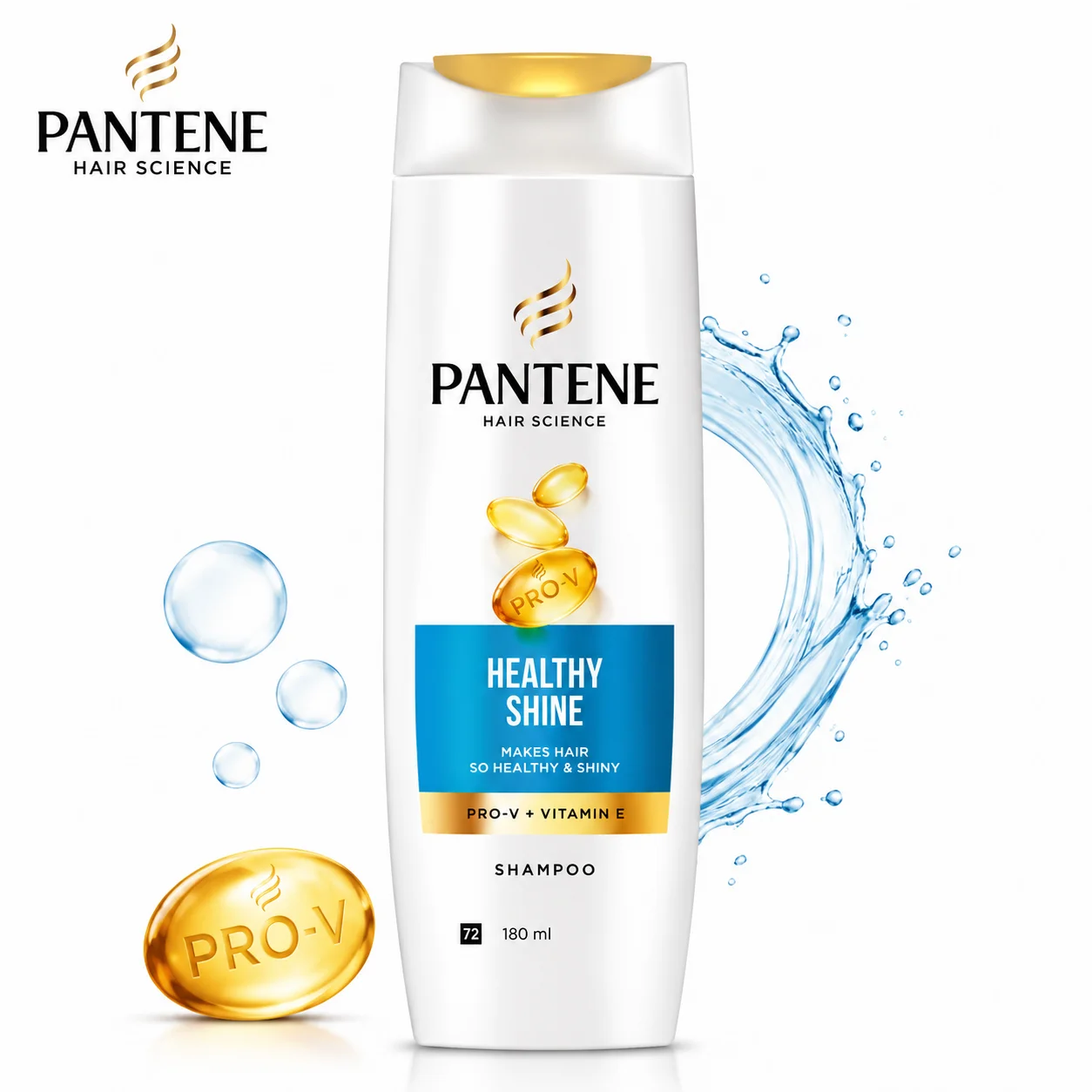Pantene Pro-V Healthy Shine Shampoo 340Ml | Daily Nourishing Shampoo for Soft Smooth & Shiny Hair