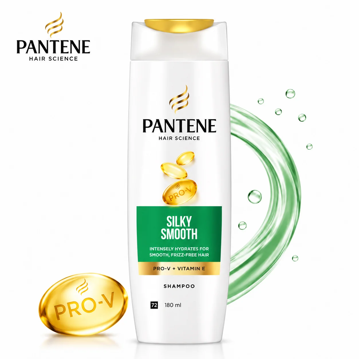 Pantene Pro-V Silky Smooth Shampoo 340Ml | Frizz Control & Smooth Nourishing Shampoo for Soft Silky Hair