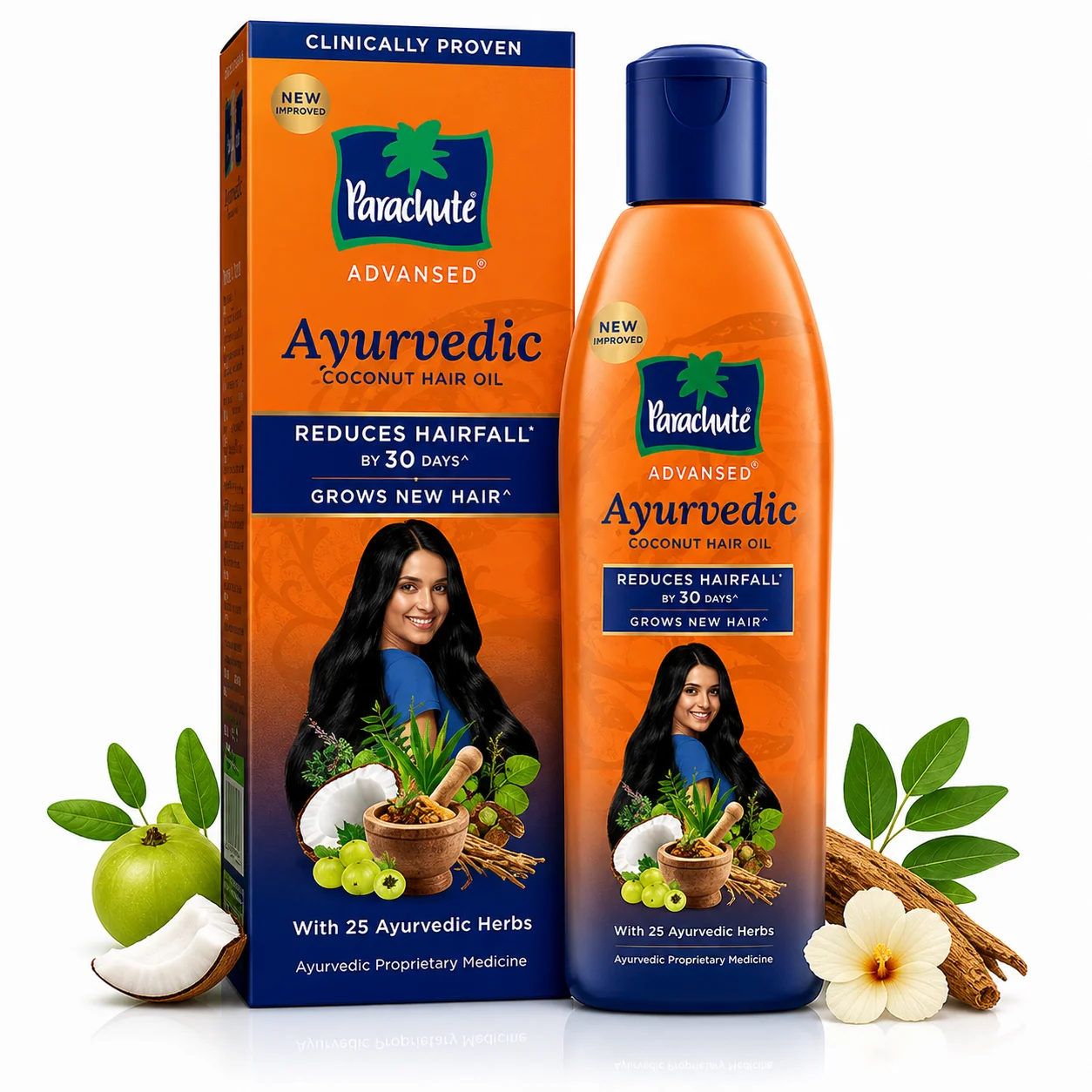 Parachute Advanced Ayurvedic Coconut Hair Oil 90ml | Reduces Hair Fall & Promotes Hair Growth | Enriched with 25 Herbs for Strong, Healthy Hair