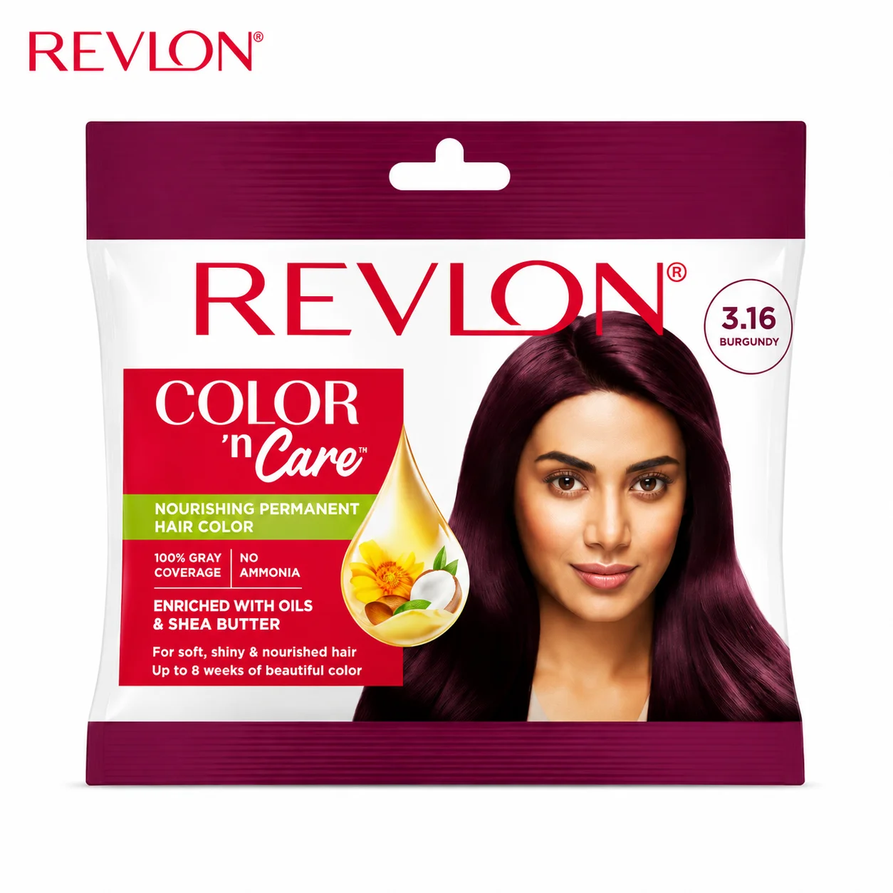Revlon Color ‘N Care 3.16 Burgundy Permanent Hair Color | 100% Gray Coverage & Nourishing No Ammonia Hair Dye | Long Lasting Rich Burgundy Shade