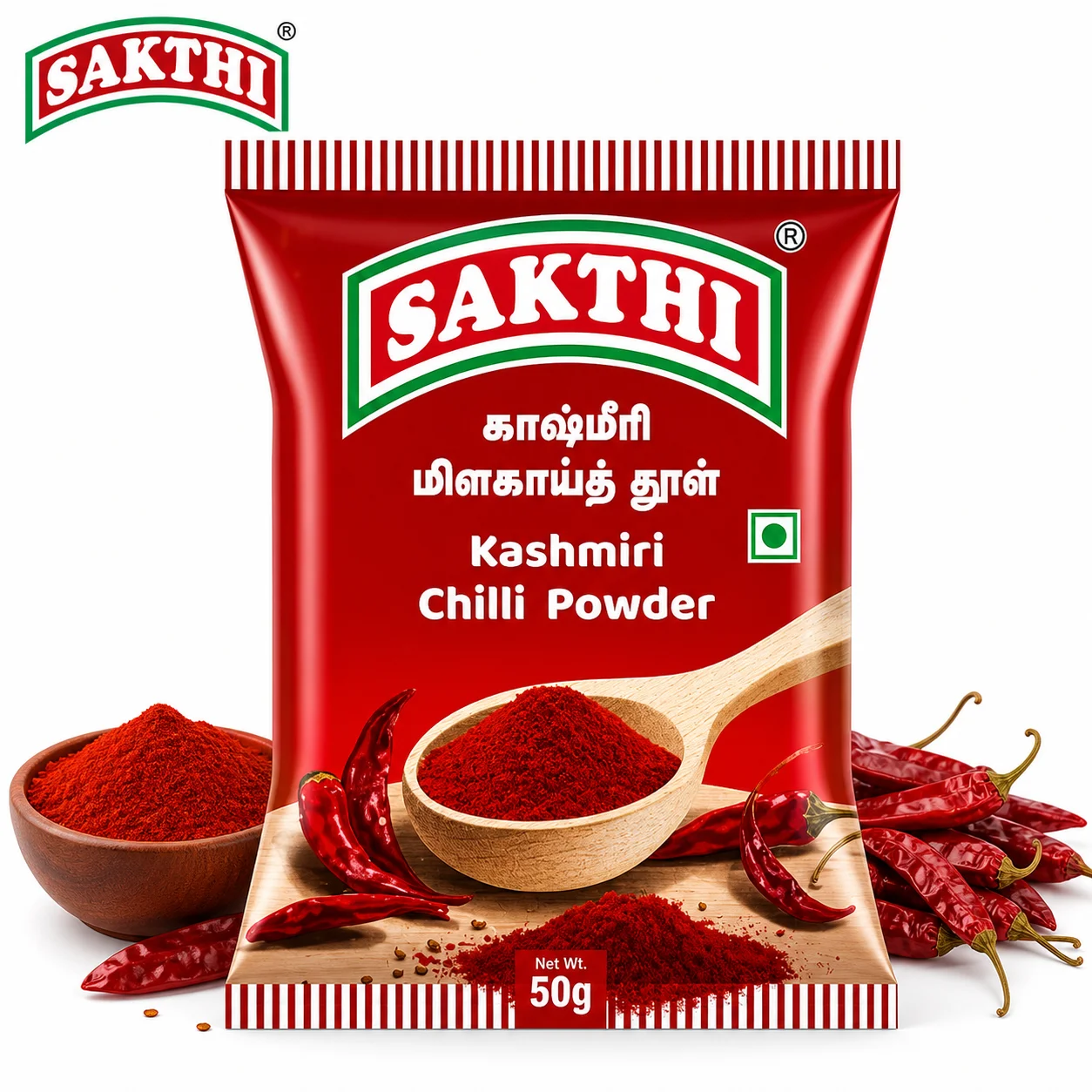 Sakthi Kashmiri Chilli Powder 50G | Rich Red Colour Mild Spice Blend | Premium Indian Cooking Masala for Curries & Tandoori Dishes