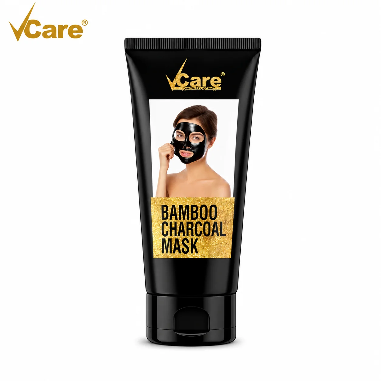 Vcare Bamboo Charcoal Peel Off Mask 100G | Deep Pore Cleansing & Blackhead Removal Face Mask for Clear Glowing Skin