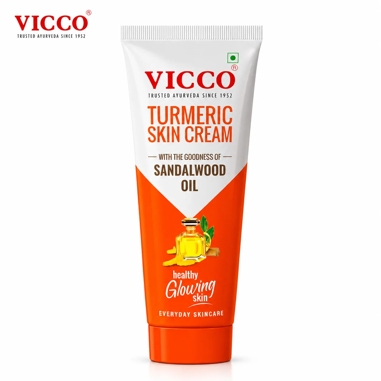 Vicco Turmeric & Sandalwood Oil Cream 70G | Ayurvedic Skin Care Cream for Natural Glow, Deep Nourishment & Daily Protection