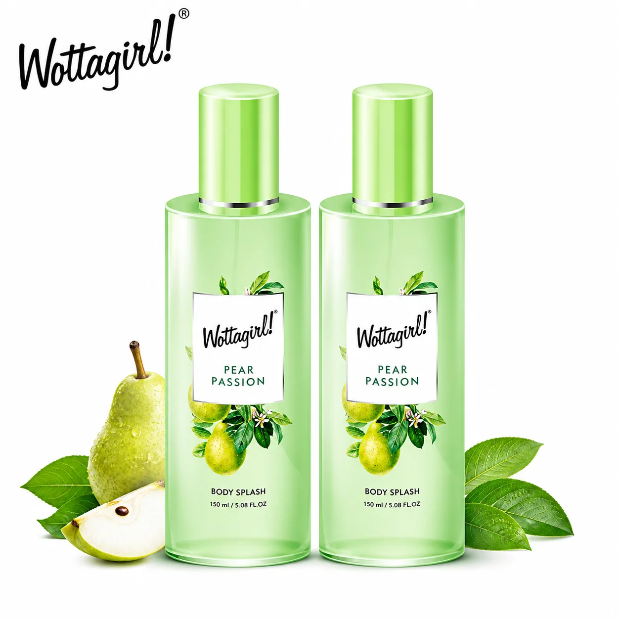 Wottagirl Pear Passion Body Splash 100Ml | Long Lasting Fruity Body Mist for Women | Refreshing Daily Fragrance Spray