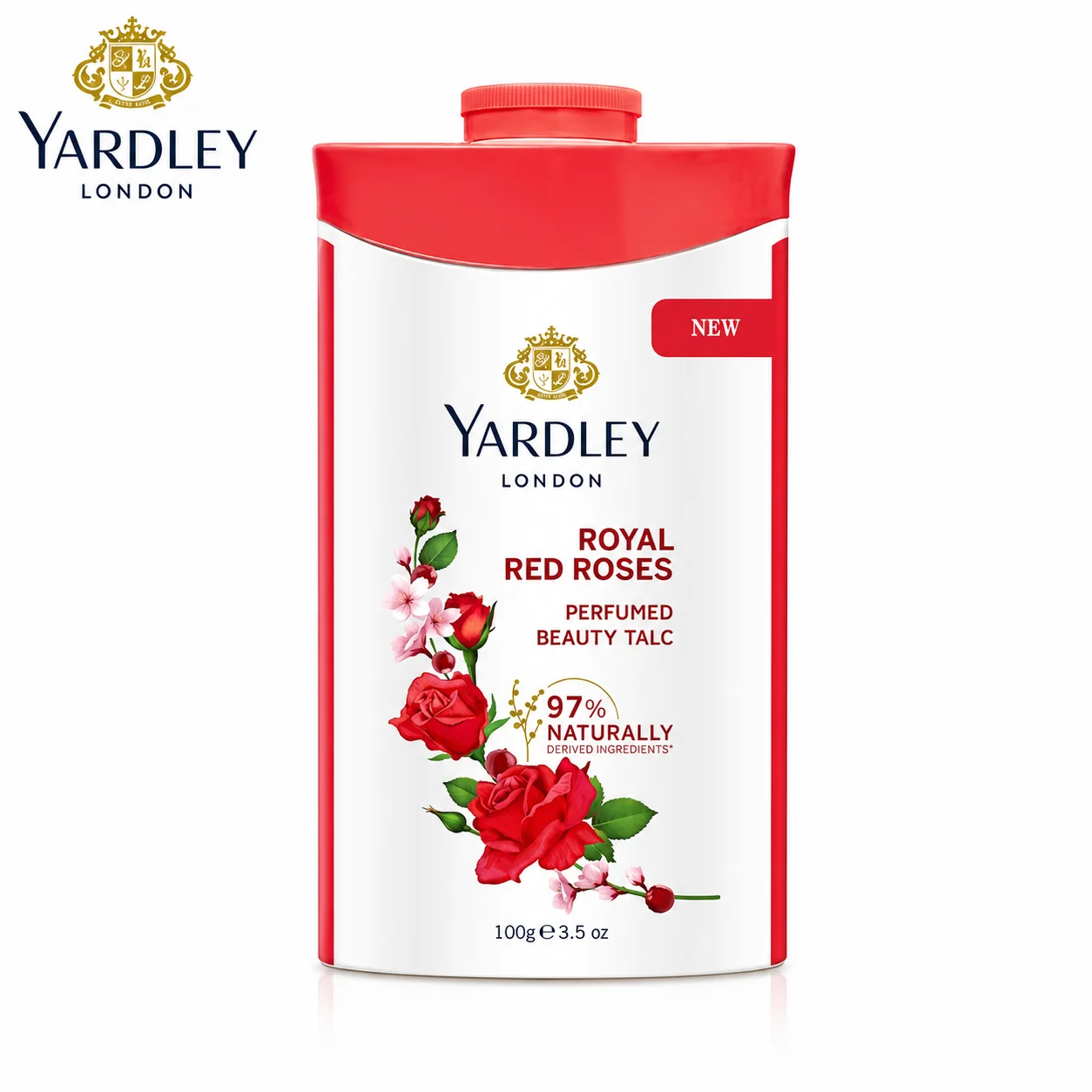 Yardley London Royal Red Roses Talc 100G | Perfumed Beauty Talc for All-Day Freshness, Soft Smooth Skin & Floral Fragrance
